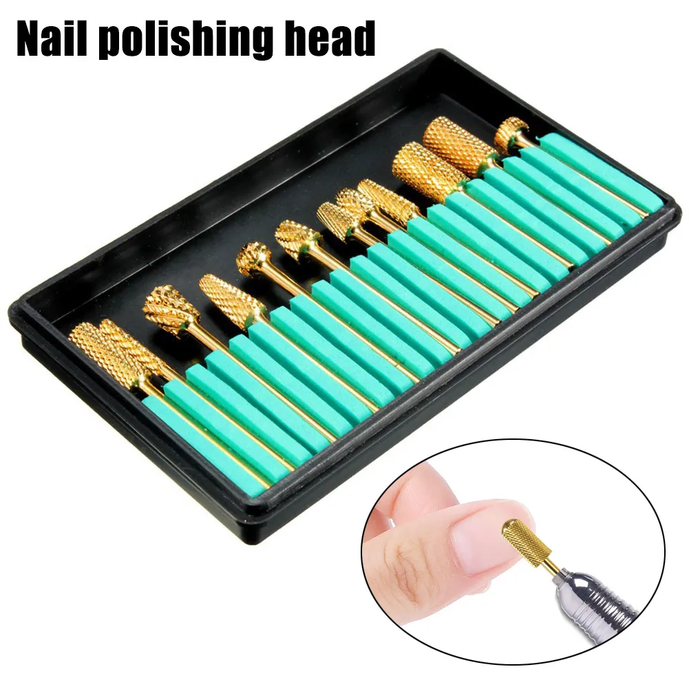 12 шт. набор сверл для ногтей Удаление Маникюр кутикулы Электрический шлифовальные наконечники инструмент с футляром для хранения TY99