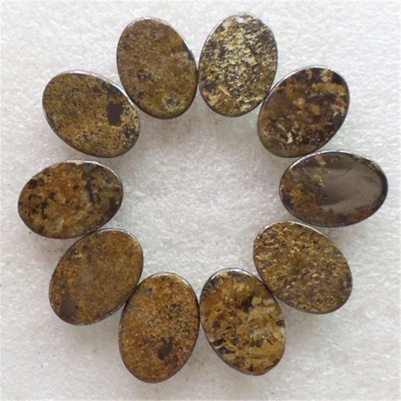 (10 шт./лот) оптовая продажа натурального пиритового овального кабошона 25x18x6 мм