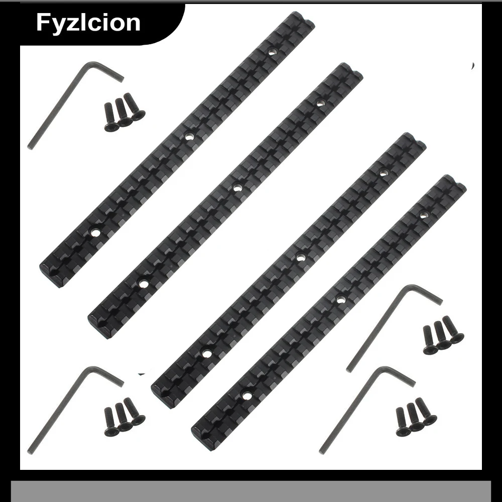 

4PCS/3PCS Long 20mm Mount Picatinny Rail with 25 Slots and 10" 257mm Length of Aluminum Alloy for Rifle Gun Scope