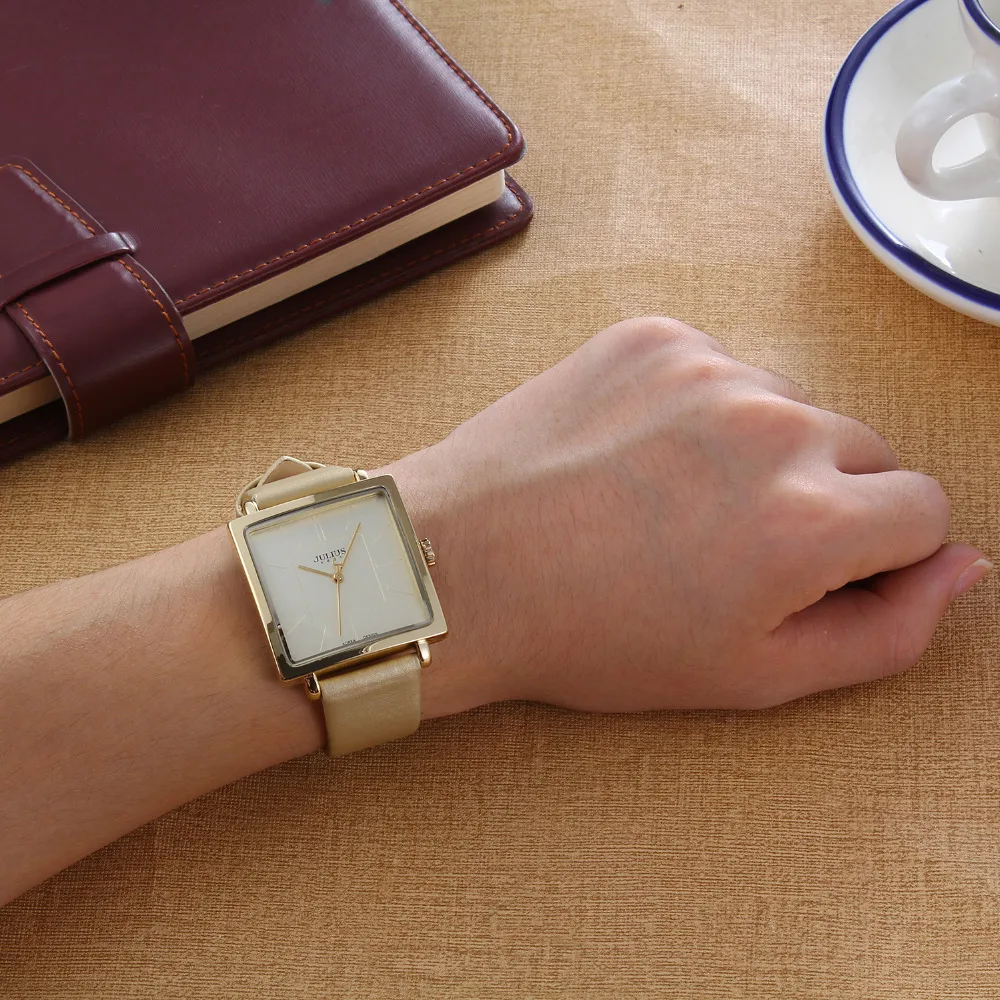 Женские часы бренда Julius квадратные кварцевые женские роскошное платье из