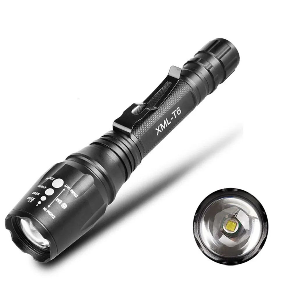 

1000LMs CREE XM-L T6 LED Tactical Flashlight 18650 High Intensity Zoomable Outdoor LED Torch Portable Camp Lanterna Taschenlampe