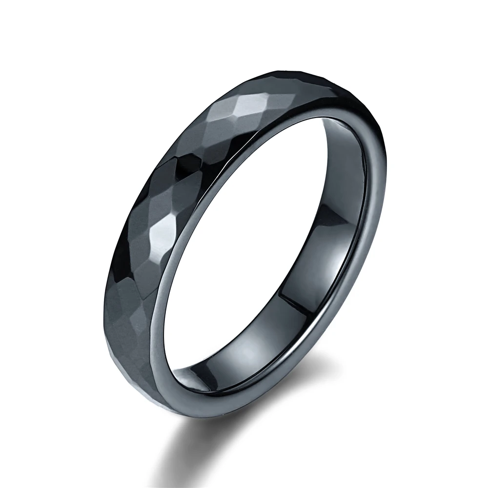 Новые 4 мм граненые круглые керамические кольца, Модные женские ювелирные изделия, черные и белые керамические обручальные кольца, особые любовные кольца для женщин