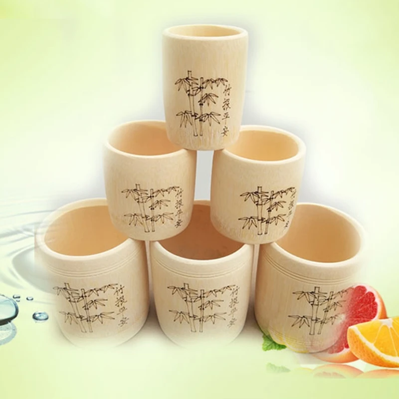 Бамбуковая деревянная чашка для питья кофе, чая, кружка для завтрака, пива, молока, вина, бокал