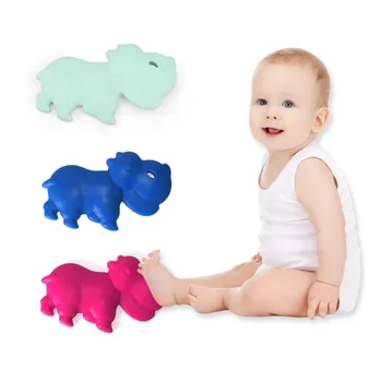 

Little Baby Teether Baby Silicone Chewing Toys Soft Silicone Teether Colorful Cartoon Hippo Shaped Little Baby Teething Training