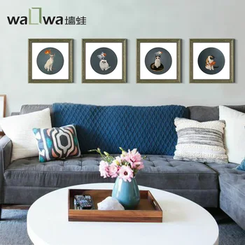 

Do not forget the frog wall paintings of modern minimalist hircocervus animal illustration cartoon murals decorative painting Xu