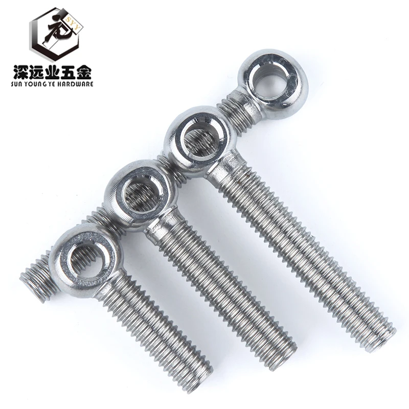 Tanie Śruba oczkowa rybie oko z otworami śruba M5 M6 304 pierścień ze stali nierdzewnej śruba rybie oko otwór ślizgowy śruba śruby oczkowe GB798