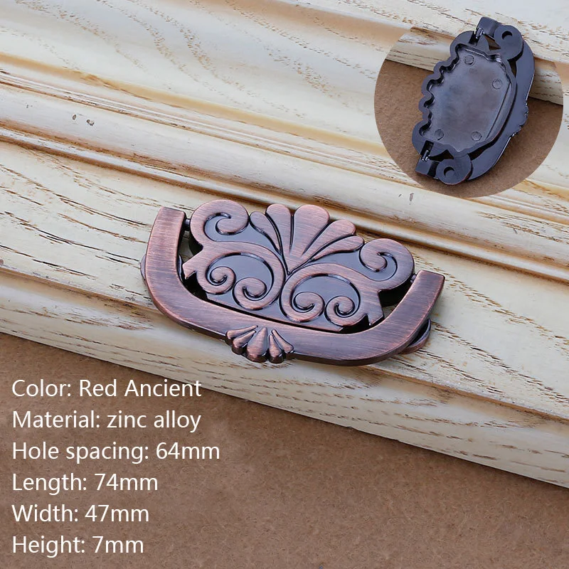 C red CC64mm Темная ручка бронзовые для выдвижных шкафчиков ручка на дверь шкафа, настенный скрытый кухонная мебель шкафчик обувной шкаф ручка - Цвет: C red CC64mm