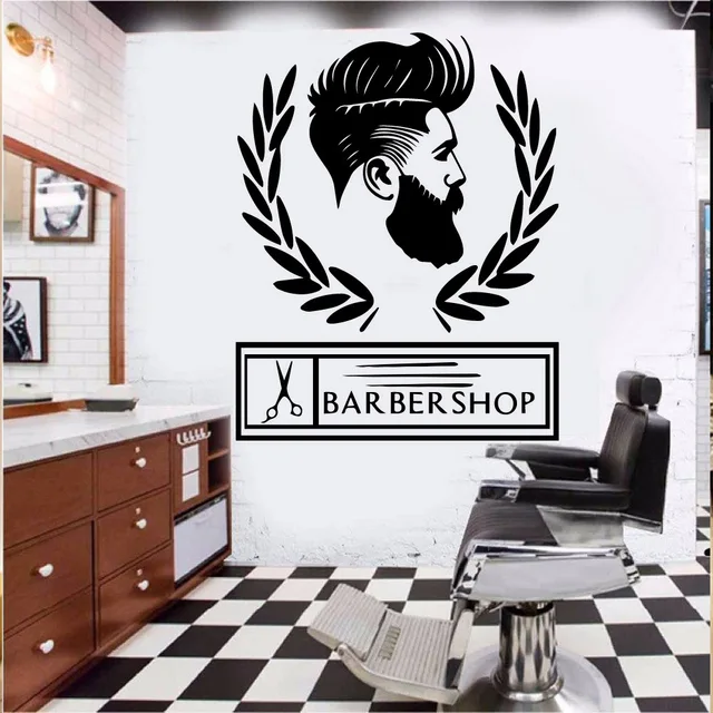 Custom Barber Decor Decoration Vinyl Wall Stickers Wallpaper Custom Barber Decor Decoration Vinyl Wall Stickers Wallpaper Accessories Removable Mural