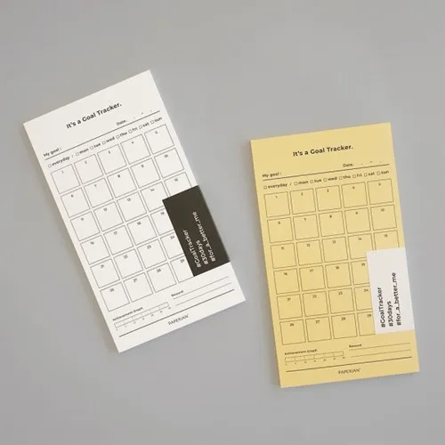

Goal Tracker For 30 Days DIY Goals Check List 10*18cm 12 Sheets Free Shipping
