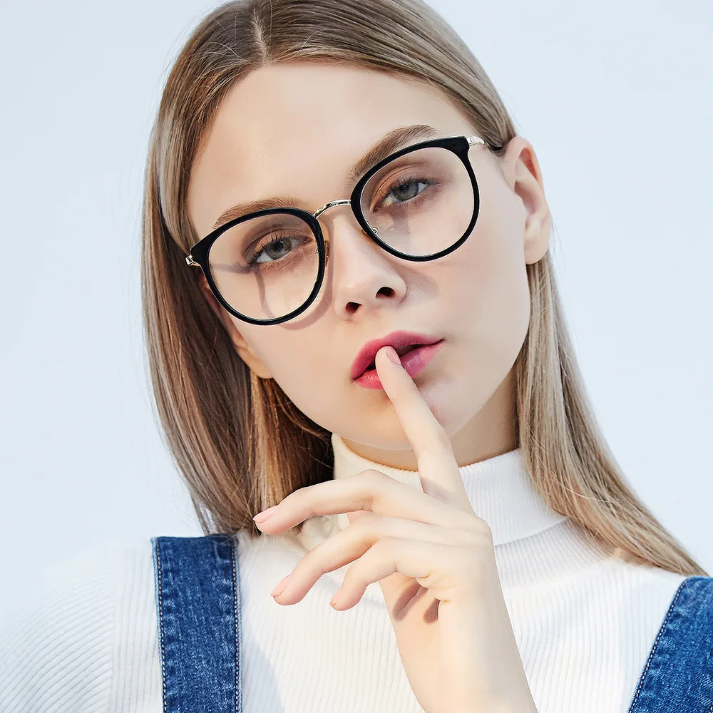 Круглые очки, женские винтажные очки с прозрачными линзами, оптическая ...