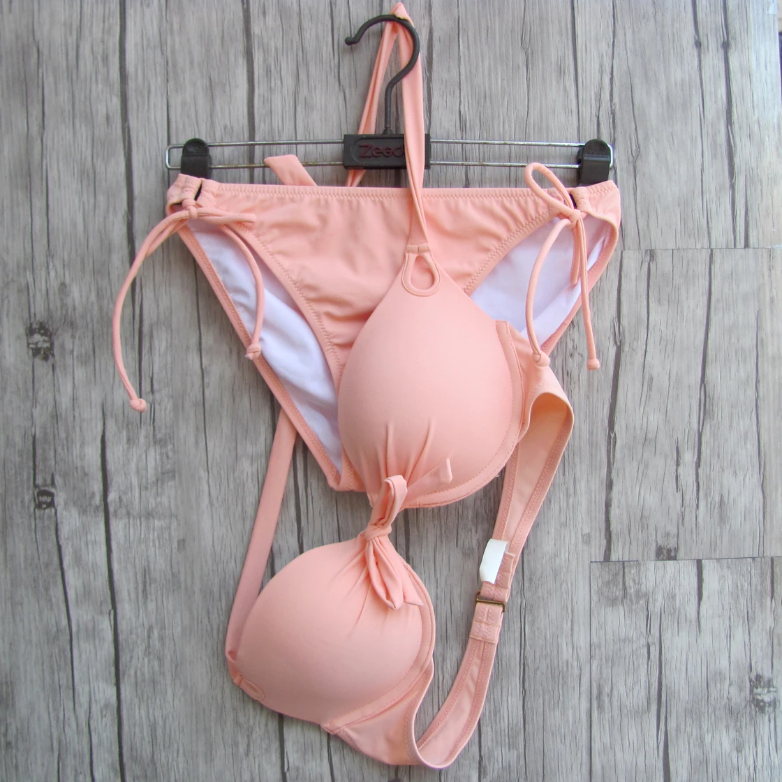 pink and orange bathing suit