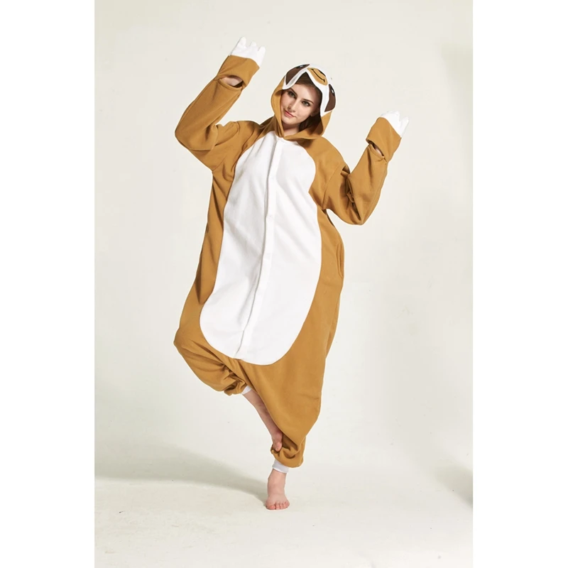 Для взрослых кигуруми Onesie аниме женский костюм Ленивец Хэллоуин косплей мультфильм животных пижамы зима теплая Пижама с капюшоном