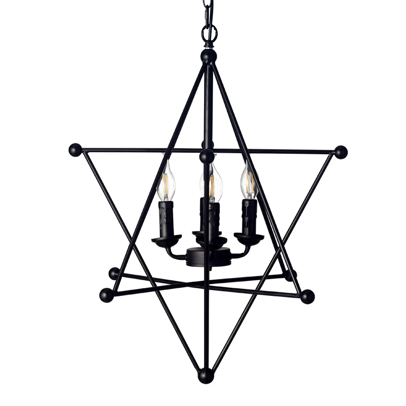 

American country Pendant Lights iron candlestick Vintage room coffee shop clothing store lighting lamp personality ZA GY28