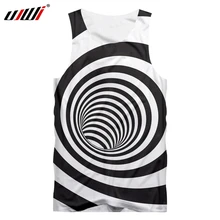 UJWI мужской тренд Dizzy Stripes майка с 3D принтом креативный черный белый вихрь одежда мужская спандекс без рукавов
