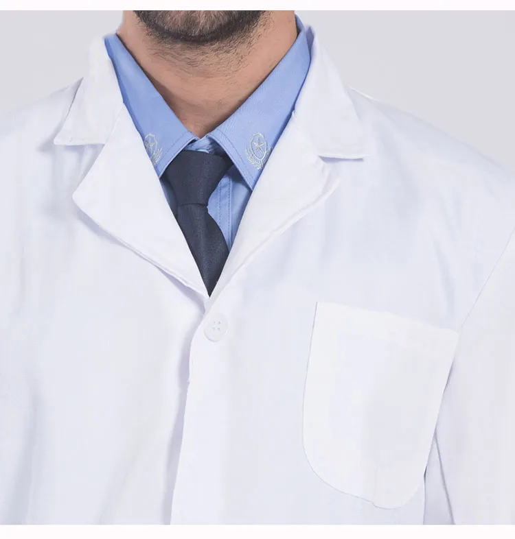 Men Women Work Cothing White-coat Laboratory Working clothes Long Style Lab Coats Workshop Dust-proof Protective Clothing (9)