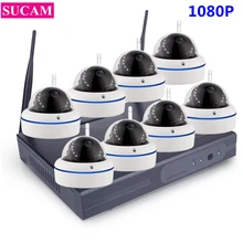 SUCAM Plug and Play 8CH 1080P HD Wireless NVR Kit P2P Dome IR Night Vision Security Camera System IP Camera WIFI CCTV 1TB HDD