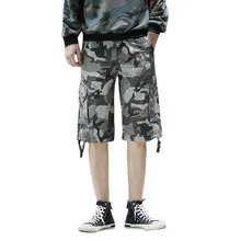 Мужские камуфляжные шорты с несколькими карманами, красивые летние свободные шорты для отдыха, весенние комбинезоны, прямые, из полиэстера, красивые, 0520