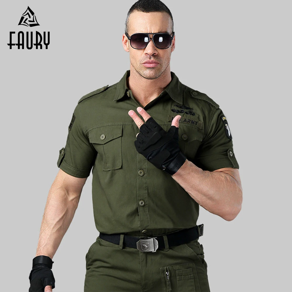 

Us Army Tactical Outdoor Wild Camouflag Airborne Summer Short-sleeved Shirt Military Top Uniform Black Jacket Wwii German