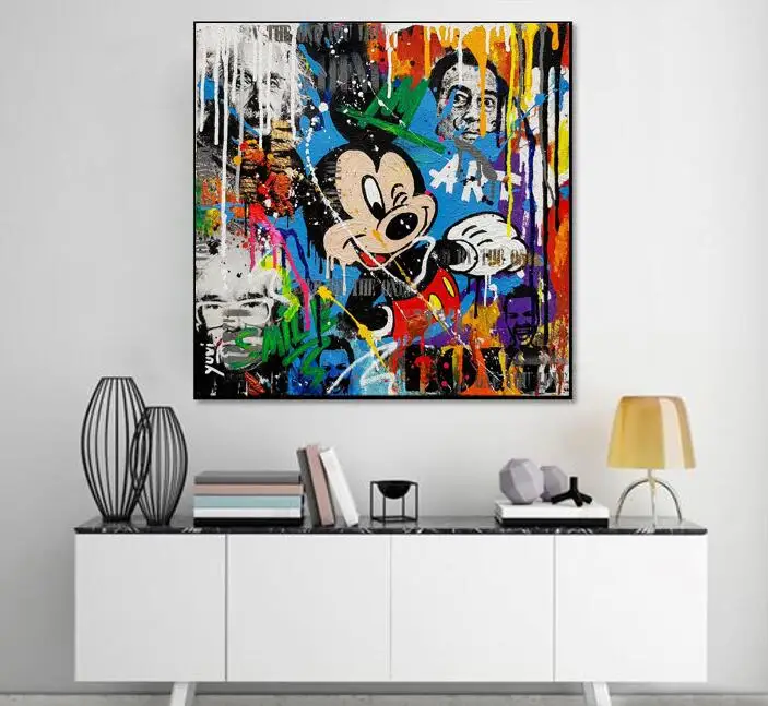 

Printed classic graffiti brainwash pop art wall painting on canvas wall art good for living home decoration