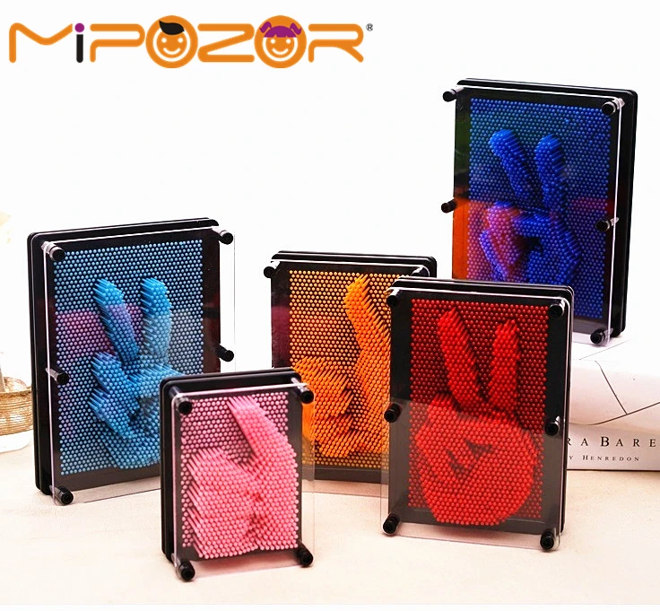 

MIPOZOR 2017 New Pinart Carving 3D Clone Hand Model Love Shape Pin Art Pinscreen Needle Painting Funny Game Kids Toys Gifts