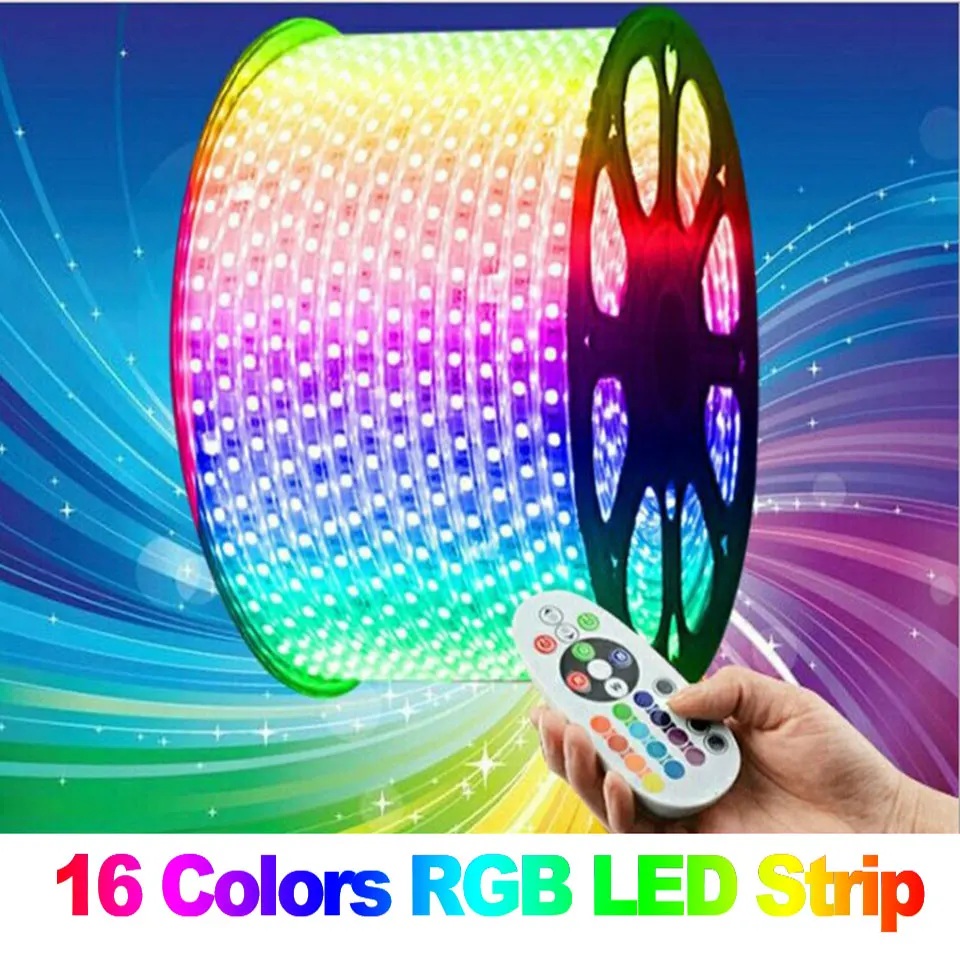 GD RGB светодиодный фонарь IP65 1 м 2 м 5 м 10 м 12 м 13 м 15 м светодиодный водонепроницаемый светодиодный гибкий шнур 220 в светодиодный фонарь с дистанционным управлением