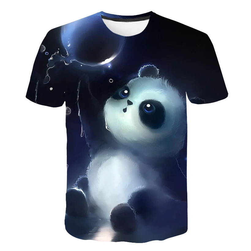 Harajuku Galaxy Wrestling панда комедия футболка с коротким рукавом 3D крутая Camiseta Мужская и