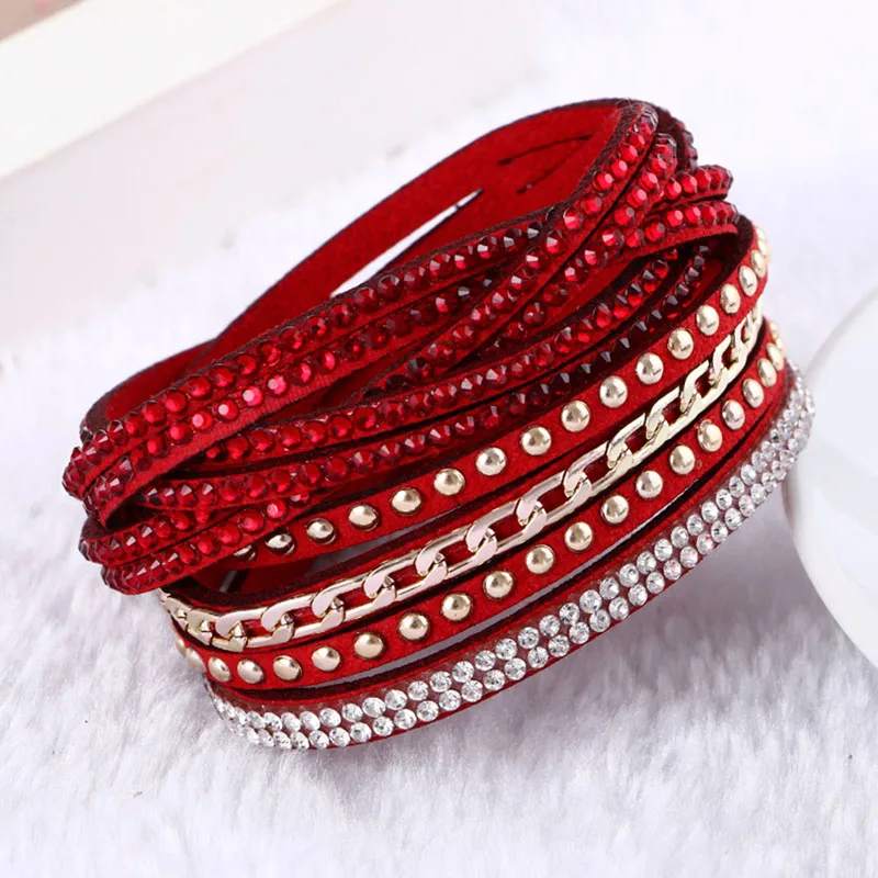 

Classic popular multi - storey green ball charm bracelet bracelet magnet buckle lady wristband jewelry LSL073