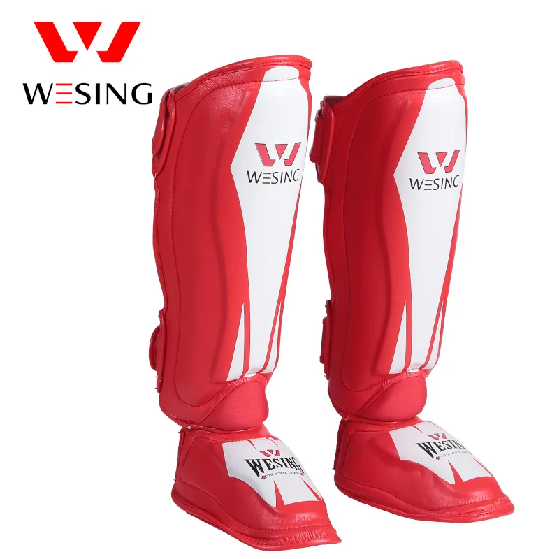 

Wesing MMA Leather Shin Instep Guard Leg Pads Protective Gear Muay Thai Boxing Kickboxing MMA Training