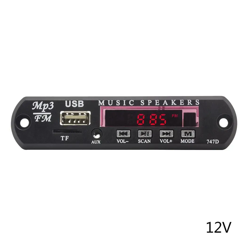 Durable USB Port Digital Tube Display 5V, 12V Car Home Remote Speaker Decoder Board