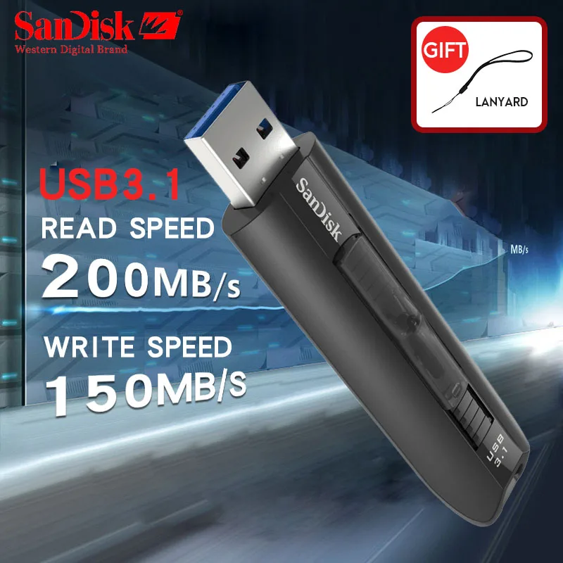 SanDisk Extreme USB флеш-накопитель 128 ГБ мини USB 3,1 флеш-накопитель 64 Гб Флешка карта памяти USB накопитель U диск SDCZ800 CZ800