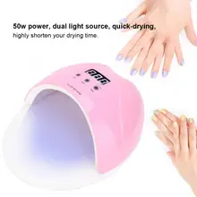 50 Вт Мощный УФ светодиодный светильник для ногтей Быстросохнущий автоматический датчик маникюрная лампа 100-240 В b