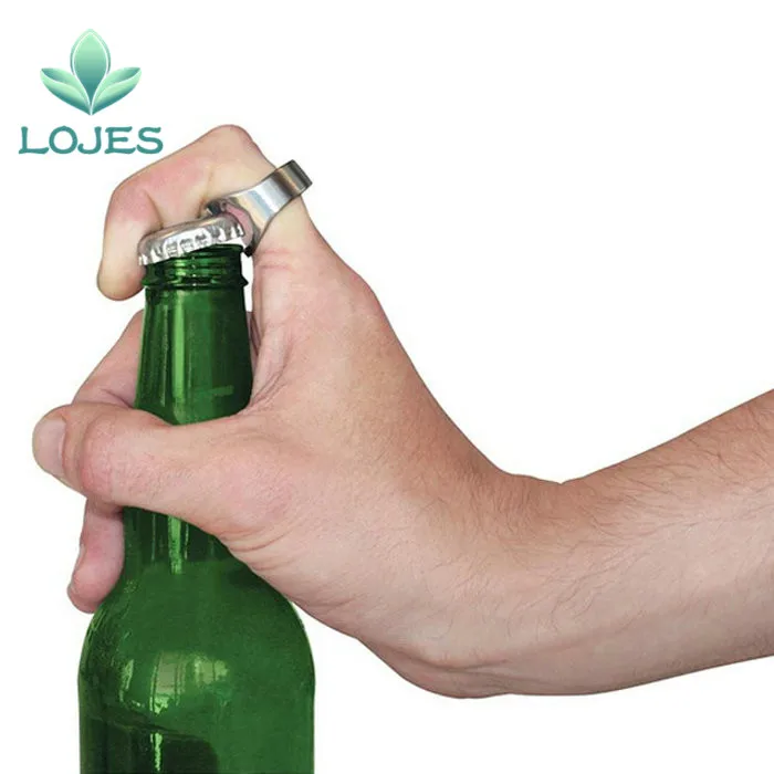 

Creative Stainless Steel Beer Openers Finger Ring Ring-Shape Beer Bottle Opener Versatile Kitchen Bar Tools