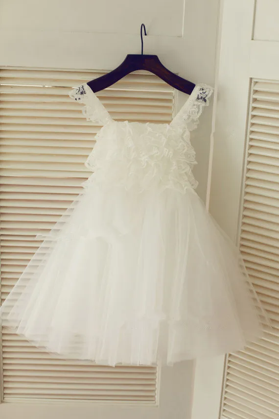 

A-Line Flower Girls Dresses For Wedding White First Communion Dresses for Girls Lace Mother Daughter Dresses For Girls Party