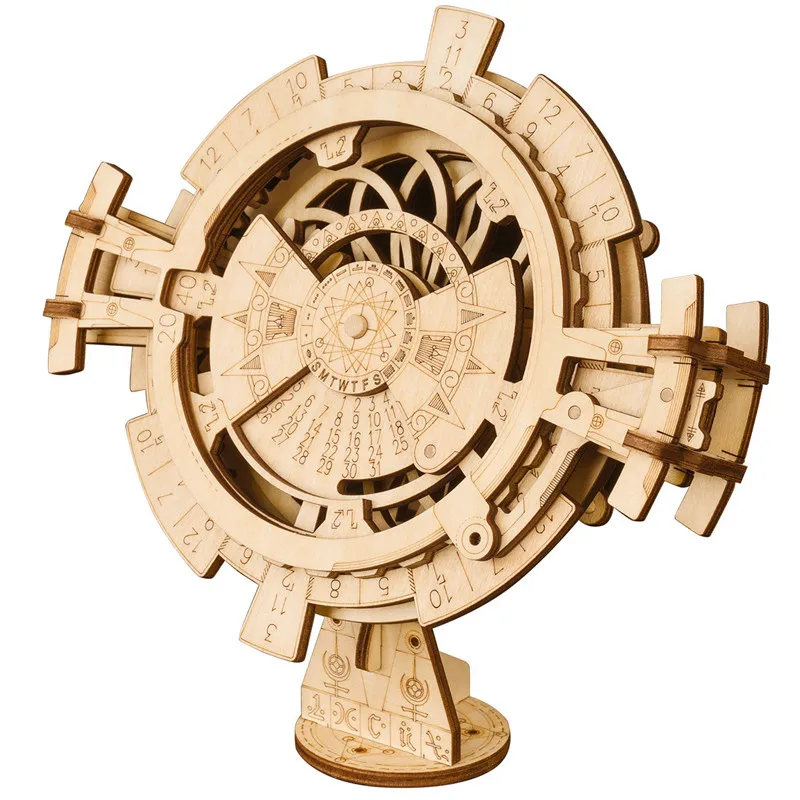 Robotime DIY 3D Wooden Mechanical Puzzle  Model Building Kits Laser Cutting Action by Clockwork Gift Toys for Children LG/LK/AM 6