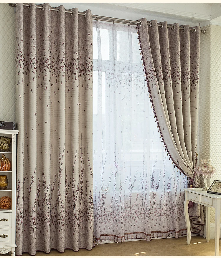 Free shipping blackout curtains printing rustic restaurant bedroom