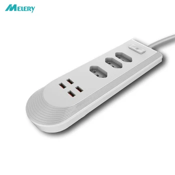 

Power Strip 3 AC Electric Brazilian Plug Socket with USB Outlets Switch PC Explosion-Proof Travel Adaptor 2m Extension Cord