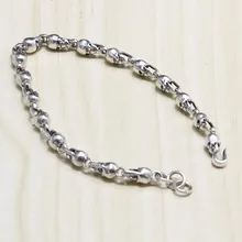 S925 стерлингового серебра Для мужчин и Для женщин Jewelry панк хип-хоп Стиль корейский Ретро тайский серебряный Прохладный браслет со скелетом Homme