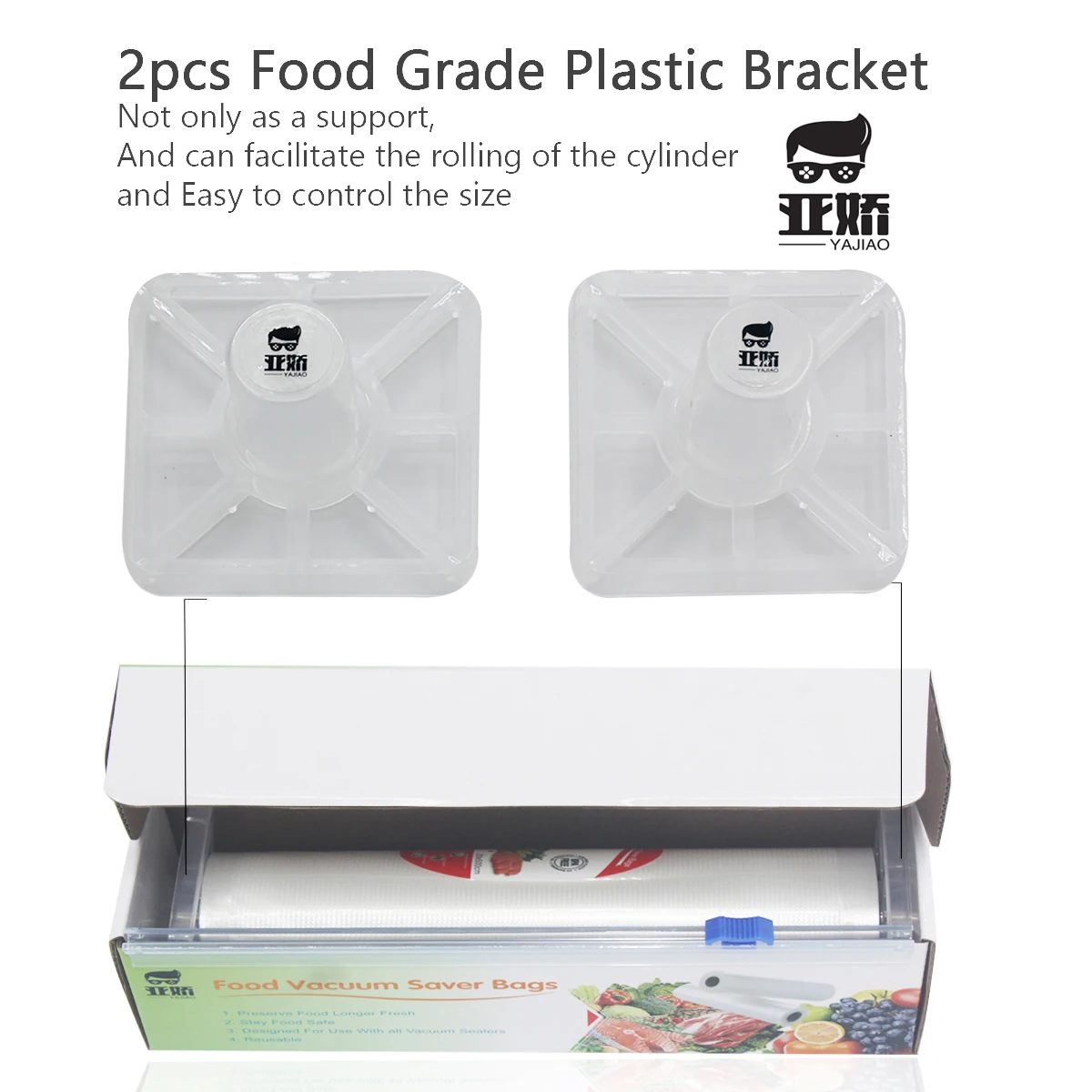 YAJIAO with Cutting Knife Box Food Vacuum Bag For Vacuum Sealer Food Fresh Kitchen Long Keeping Storage Bag 12/15/20/25/28*500cm