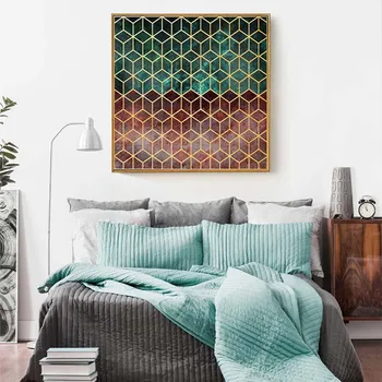 

HAOCHU Modern Abstract Geometric Decorative Paintings Living Room Background Sofa Walls Archeological Mural Paintings Home Decor