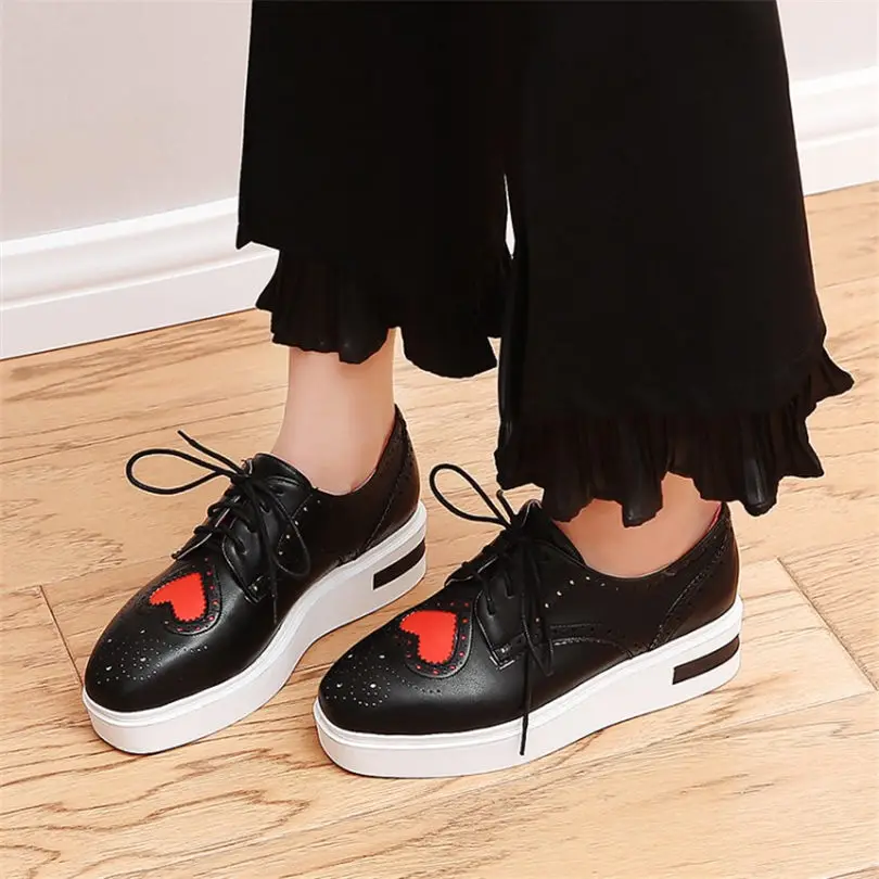 

NAYIDUYUN Women Lace Up Wedge Platform Shallow Ankle Boots Square Toe Med Heel Pumps Party Punk Sneaker Shoes Casual Oxfords