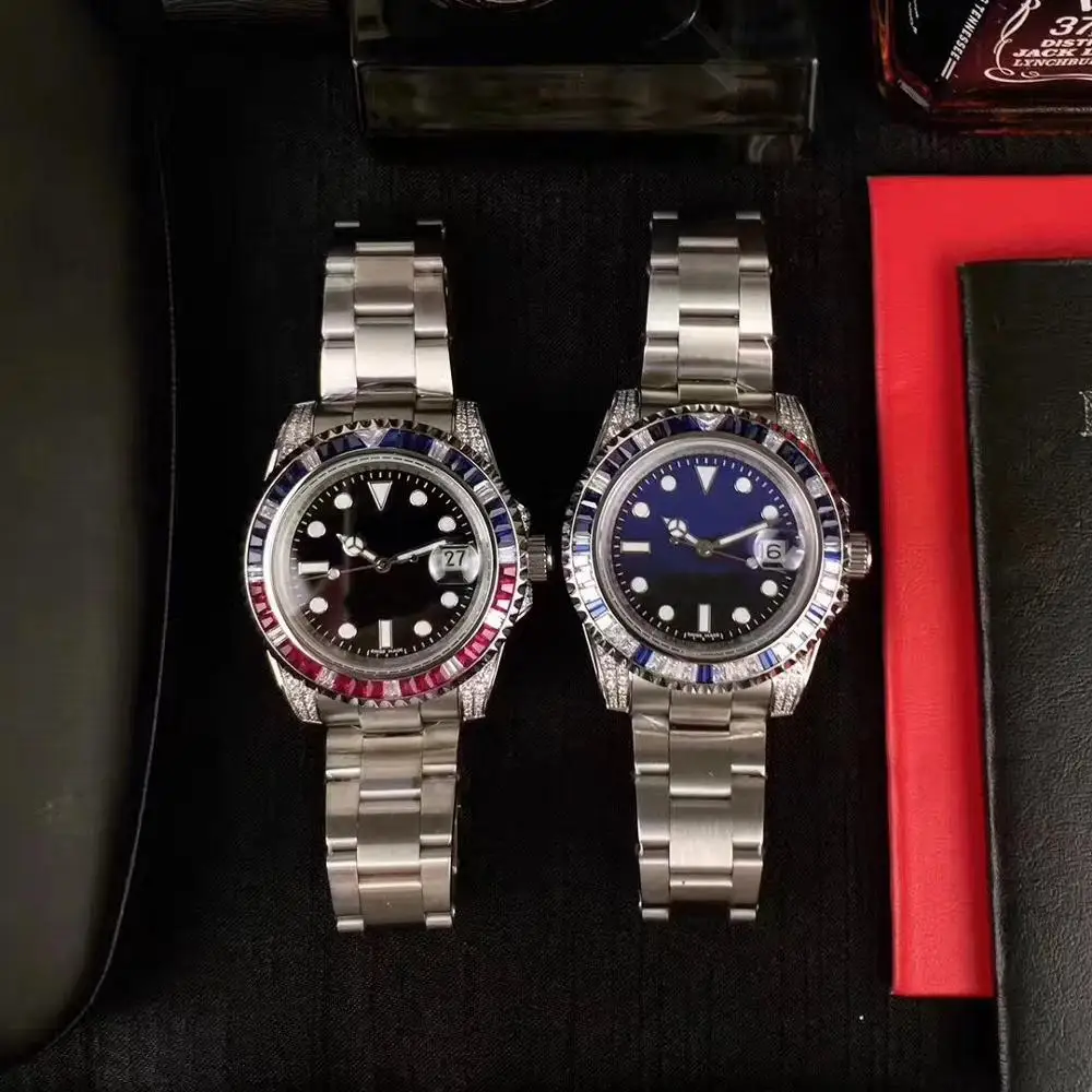 

2019 new aaa watch top brand luxury men's watch sapphire bezel stainless steel strap Asian crown automatic mechanical mens watch