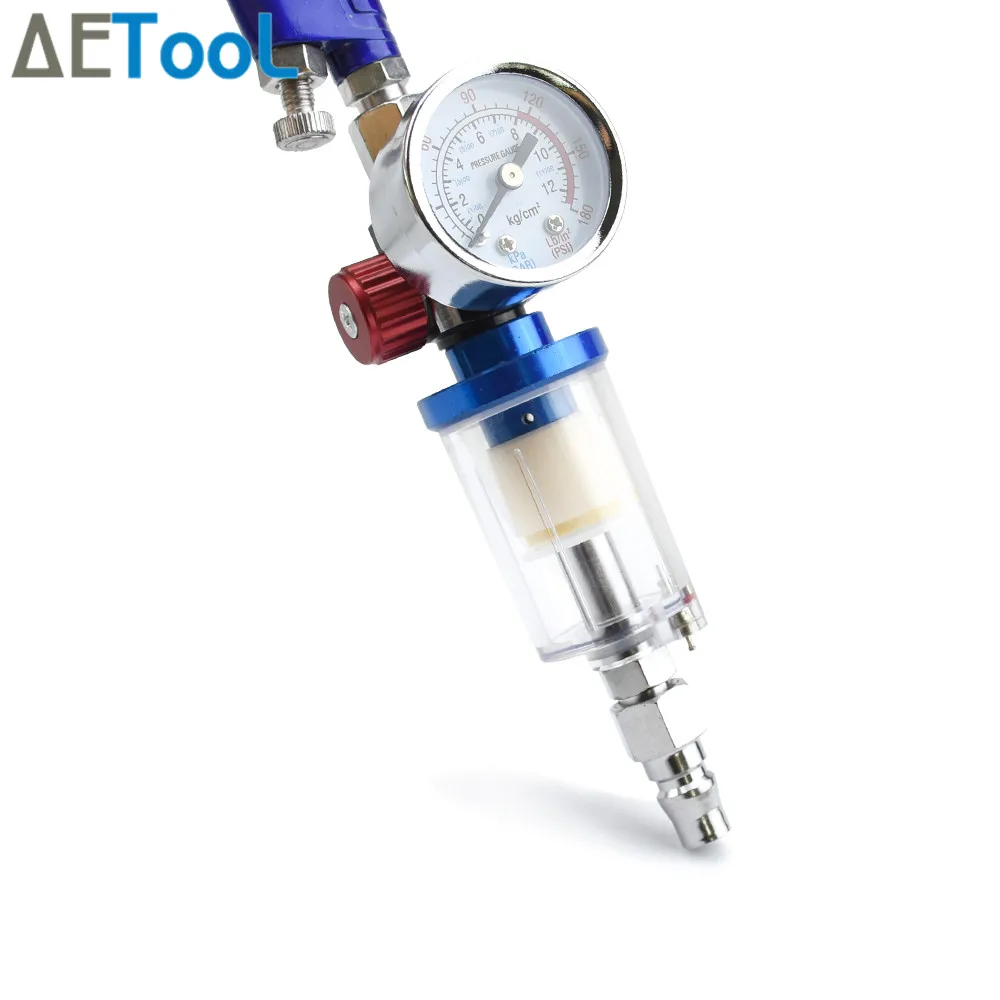 

AETool High Quality Spray Gun Air Regulator Gauge+In-line Water Trap Filter Tool+EU/JP Adapter Pneumatic Spray Gun Accessories