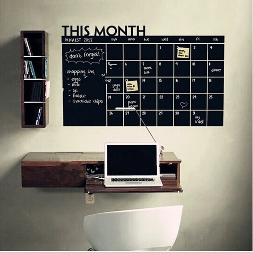 

WALL STICKER This Month Calendar chalkboard wall stickers carved trade explosions PCs The blackboard Stickers