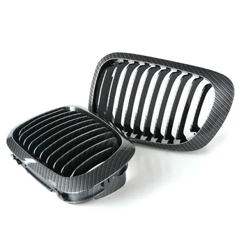 

2pcs For BMW E46 3 Series 2 Door 1999-2002 Front Center Kidney Grilles Carbon Black 1999-2002 Car Grill New Arrival
