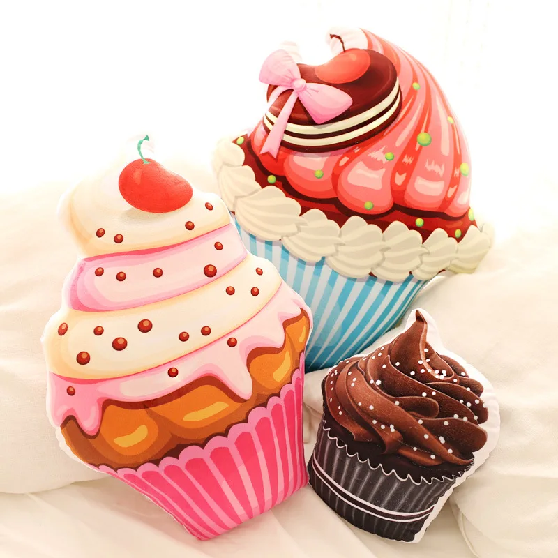 

Food plush pillow cartoon cake stuffed soft doll plush cake pillow home sofa decorative pillow cushion birthdays gift funny toy