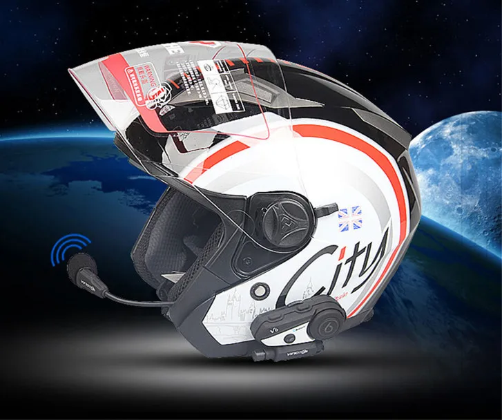Vimoto V6 BT Interphone мотоциклетный шлем гарнитура Интерком одновременно пара 2 различных Bluetooth Высокая точность передачи