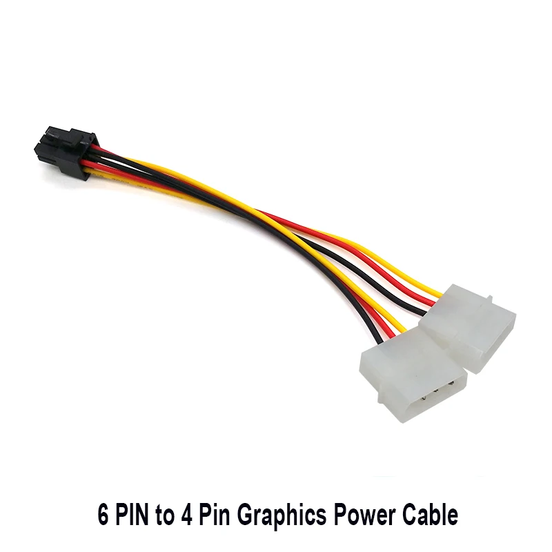 Кабель питания IDE 2X4 Pin папа к 6 мама PCI E Графический кабель Molex адаптер для