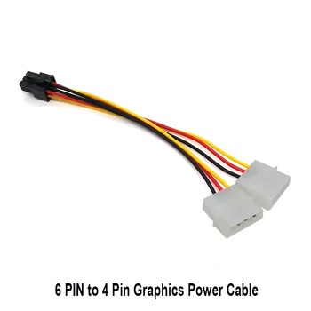 

IDE Cable 2 X 4 Pin Male To 6 Pin Female PCI-E Graphic Power Cable Molex Desktop Computer Laptop Adapter Connector Accesssories