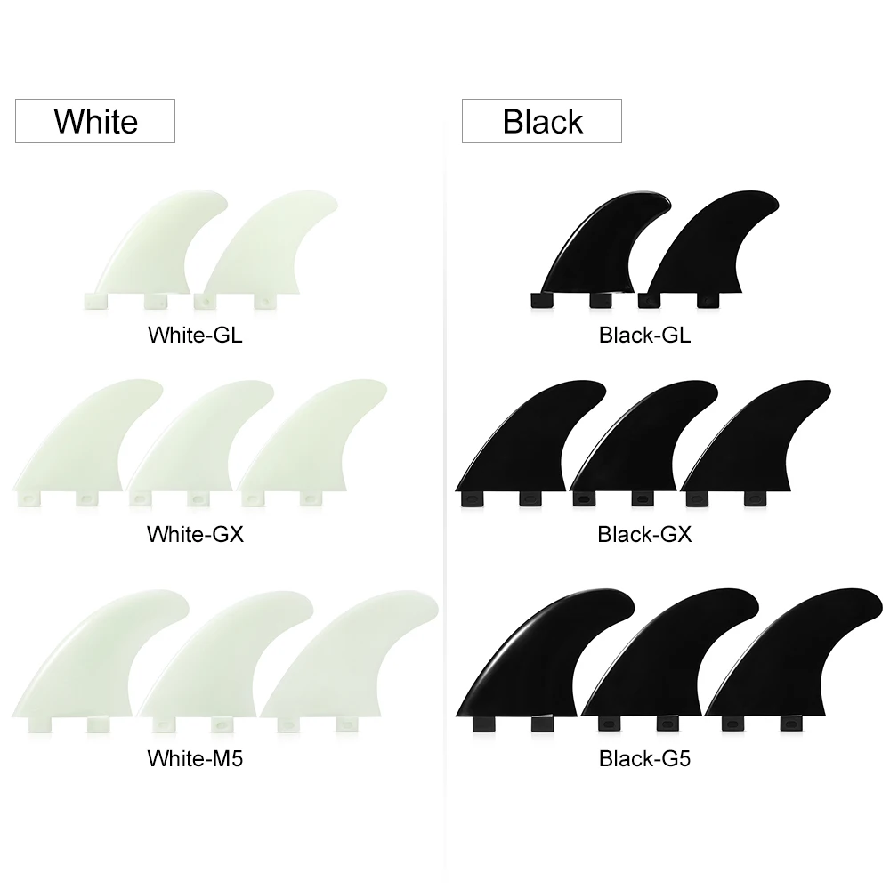 Gl/Gx/M5/G5 Fins Surf Water Wave Fin Sup Accessory Surfboard Fin Thrusters Tir Fins Stand Up Paddle Board Nylon Surf