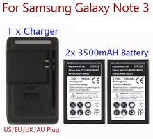 High Capacity 2x 3500mah Battery For Samsung Galaxy Note 3 Battery + USB Wall Charger for Note 3 III N9000 N9005 N900A Hot
